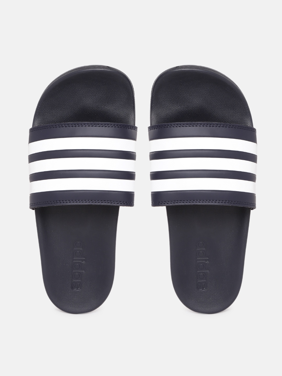

ADIDAS Unisex Navy Blue & White Striped Sliders