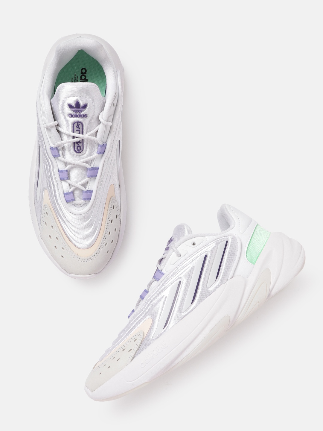 

ADIDAS Originals Women White & Grey Colourblocked Ozelia Sneakers