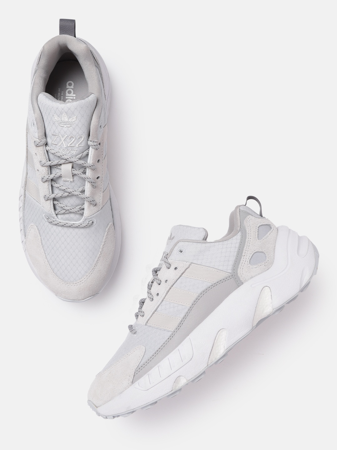 

ADIDAS Originals Men Grey Woven Design ZX 22 Boost Sneakers