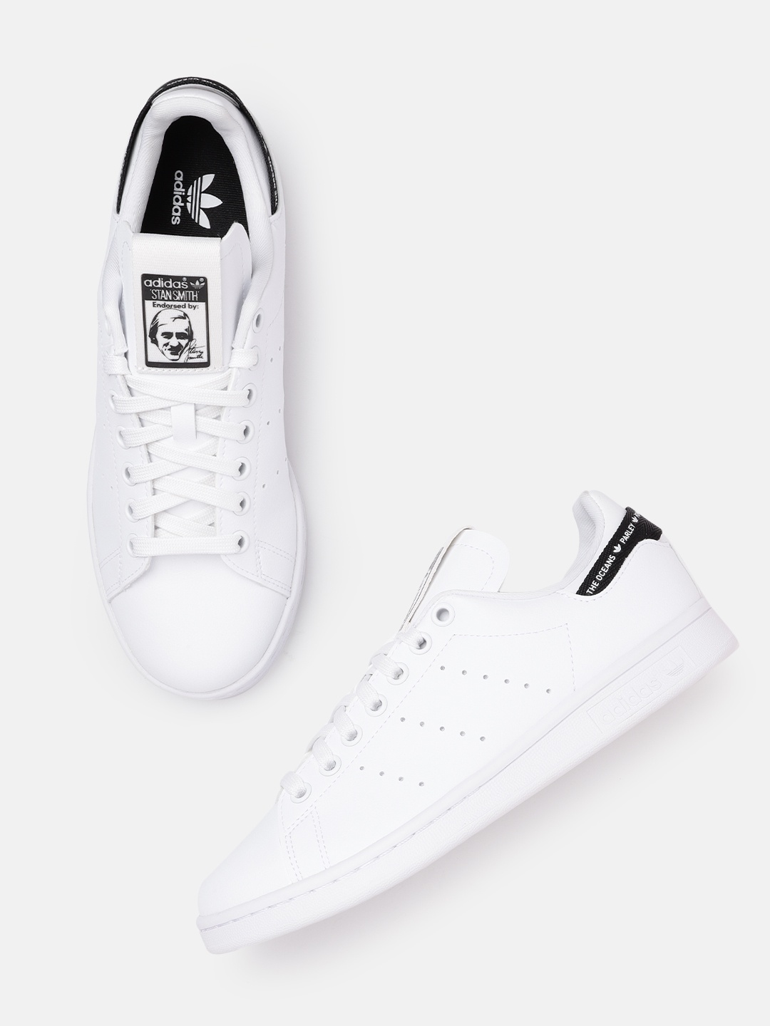 

ADIDAS Originals Unisex White & Black Perforated Stan Smith Sneakers