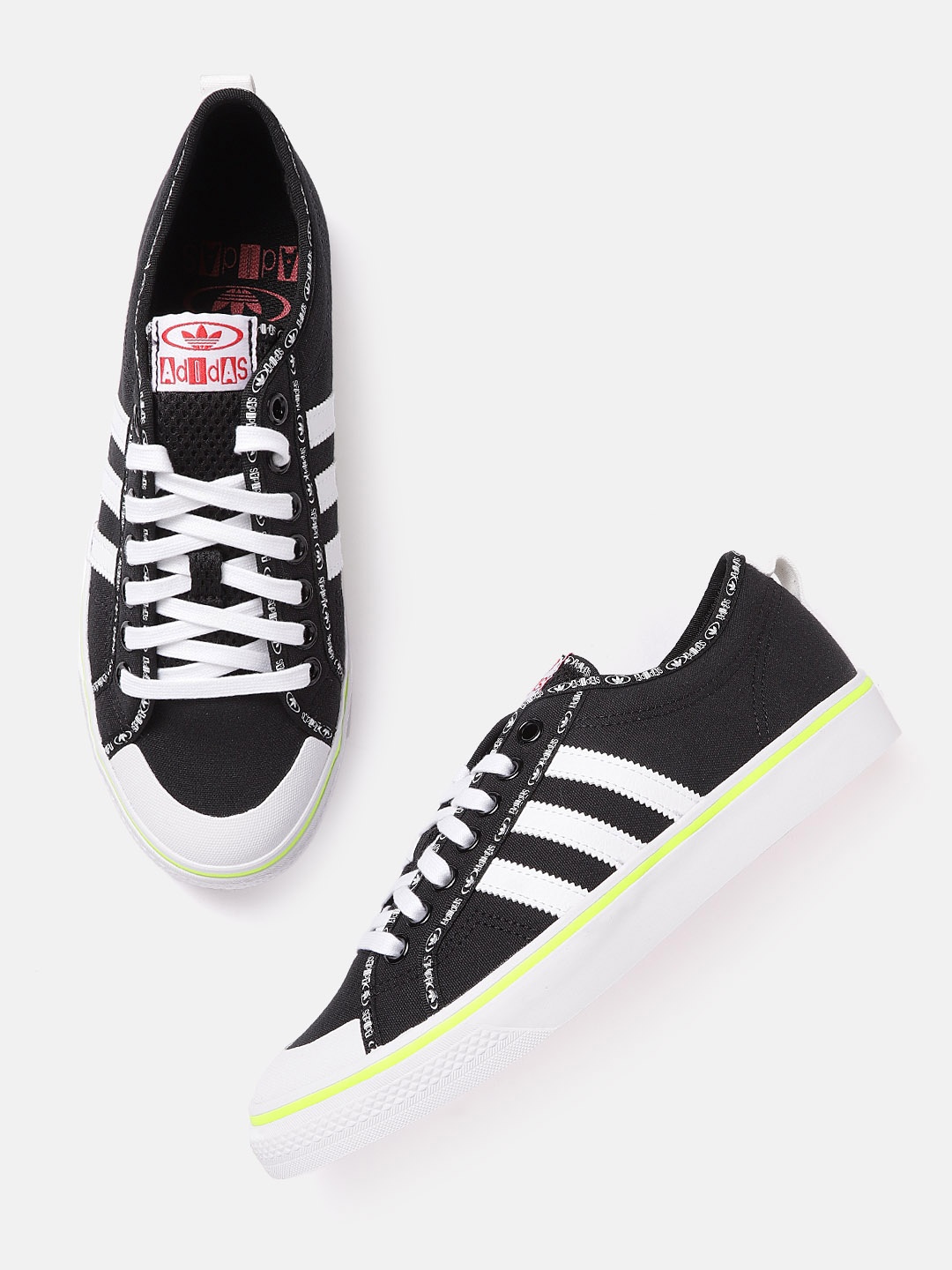 

ADIDAS Originals Men Black & White Solid Nizza Sneakers