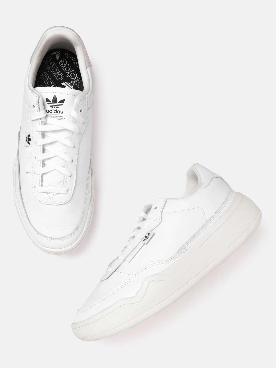 

ADIDAS Originals Women White Solid Leather New Her Court Sustainable Sneakers