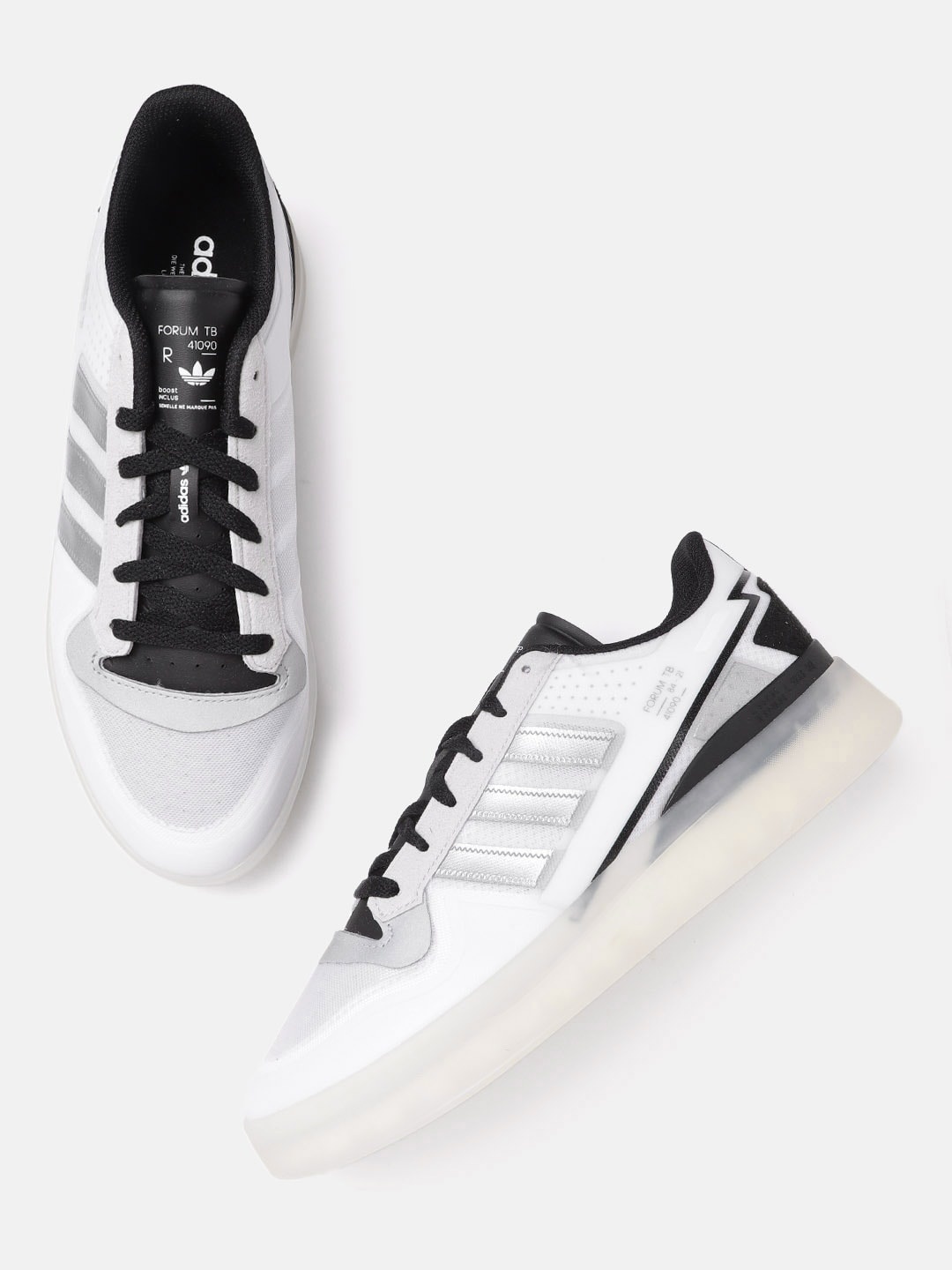 

ADIDAS Originals Men White Perforated Forum Tech Boost Sustainable Sneakers