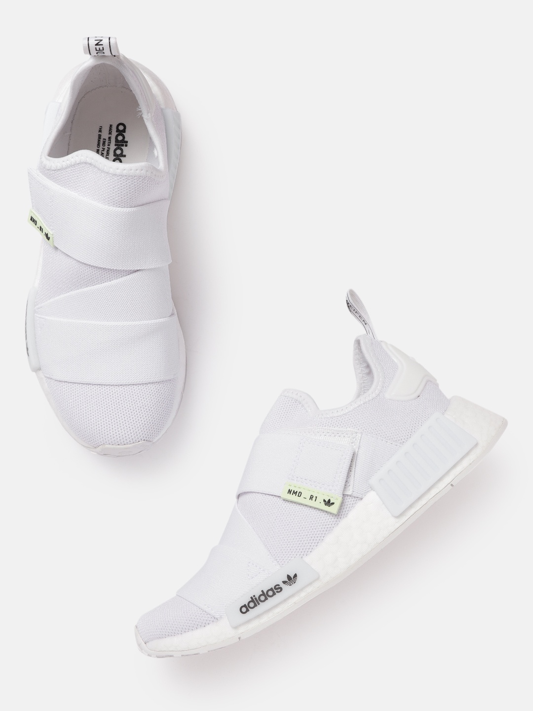 

ADIDAS Originals Women White Woven Design NMD_R1 Slip-On Sneakers