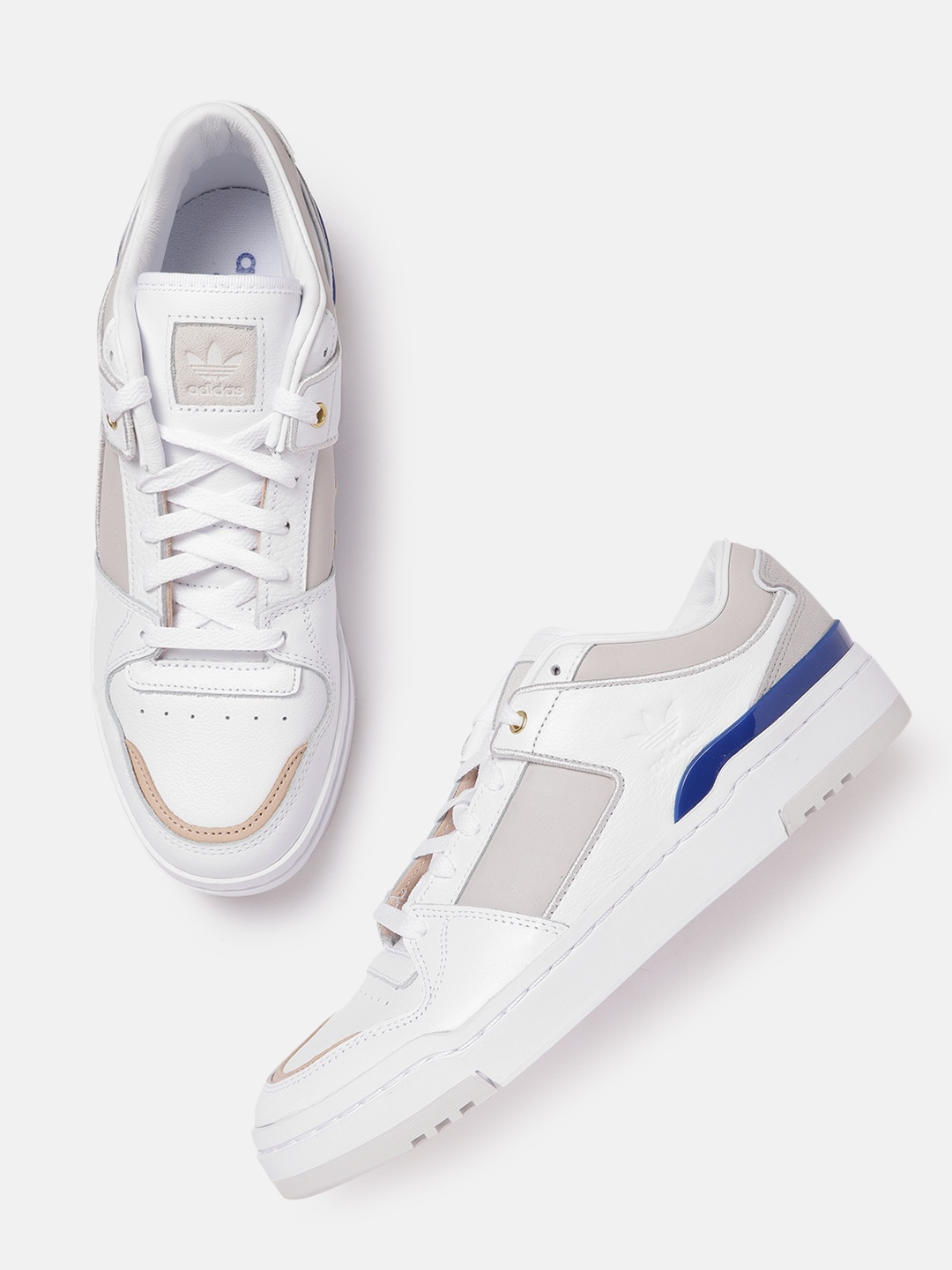 

ADIDAS Originals Men White & Grey Colorblocked Forum Luxe Low Sneakers