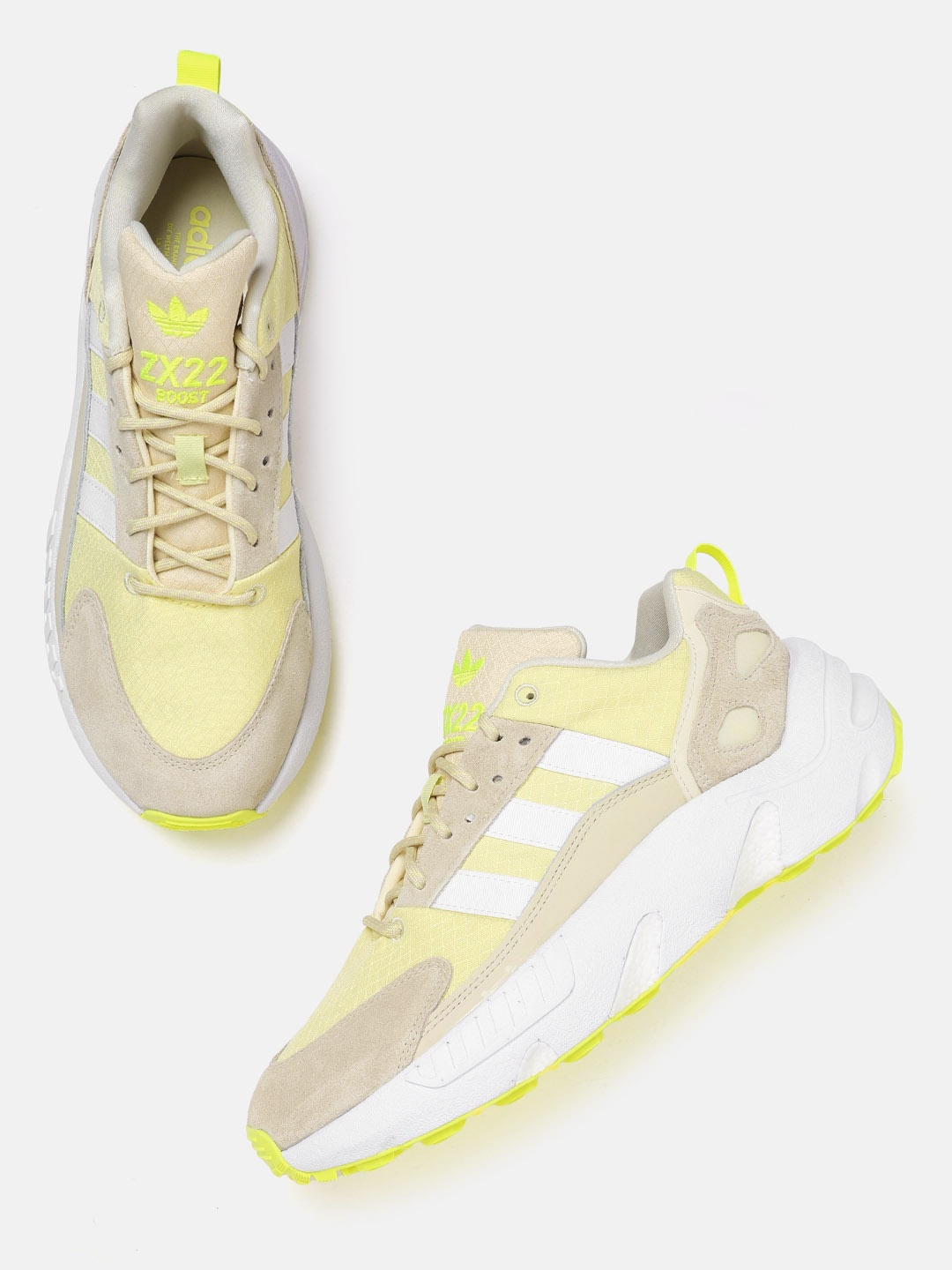

ADIDAS Originals Women Yellow & Beige Woven Design ZX 22 Sneakers