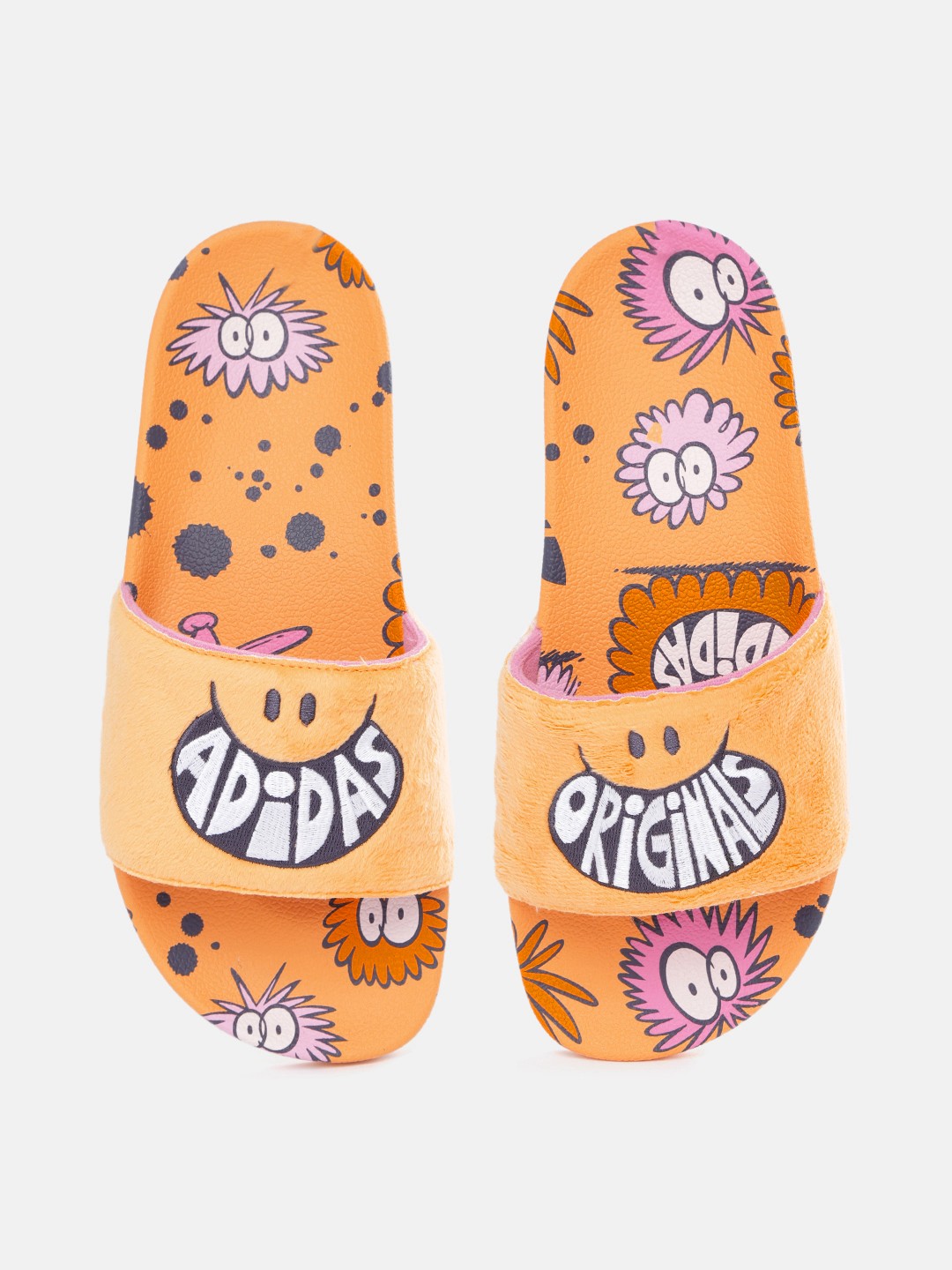 

ADIDAS Originals Unisex Orange & White Brand Logo Embossed Sustainable Sliders