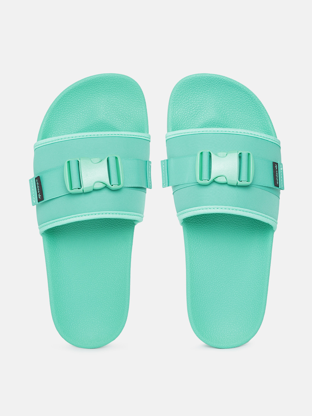 

ADIDAS Originals Women Sea Green POUCHYLETTE Sustainable Sliders with Buckle Detail