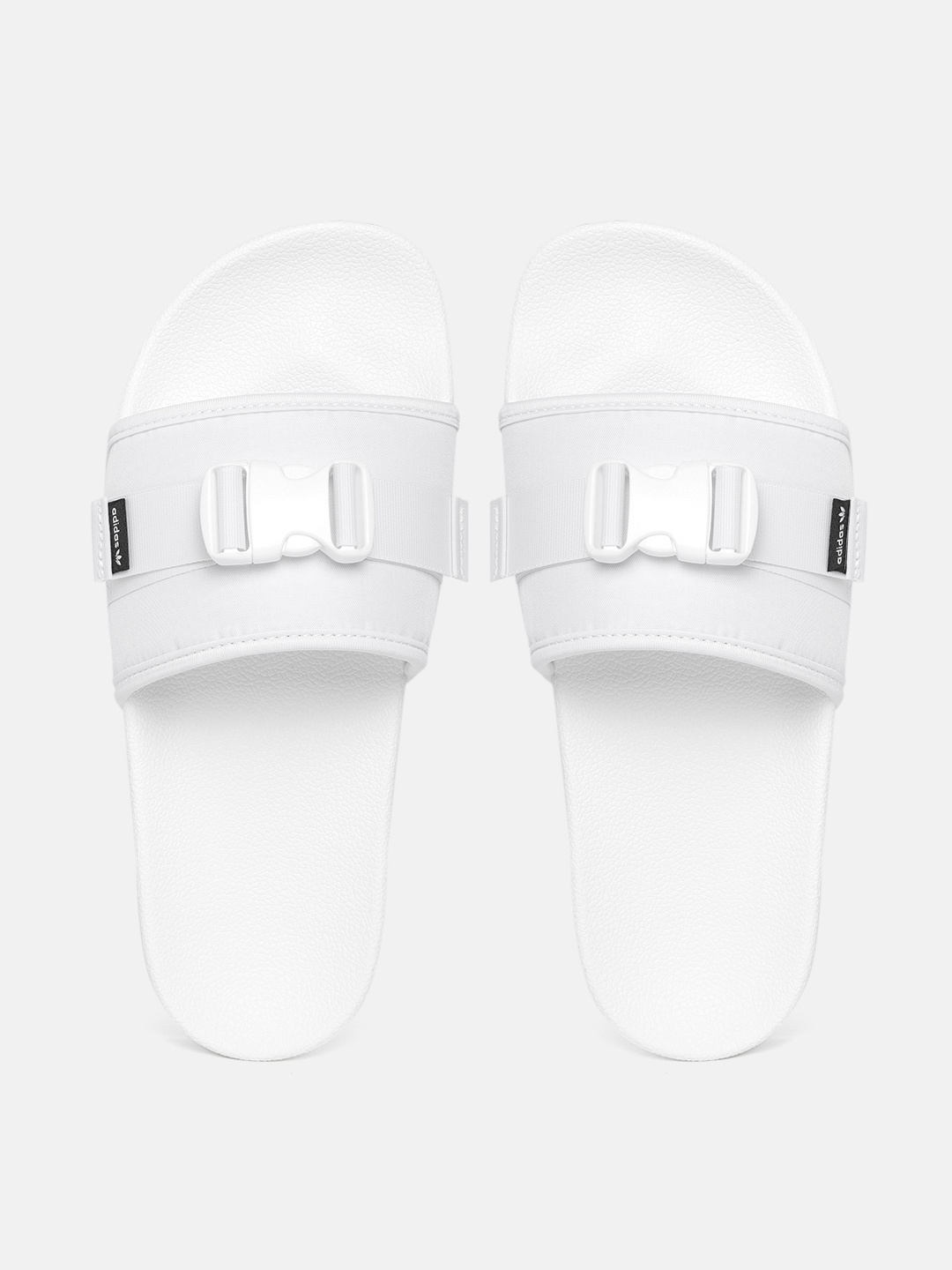 

ADIDAS Originals Women White POUCHYLETTE Sustainable Sliders with Buckle Detail