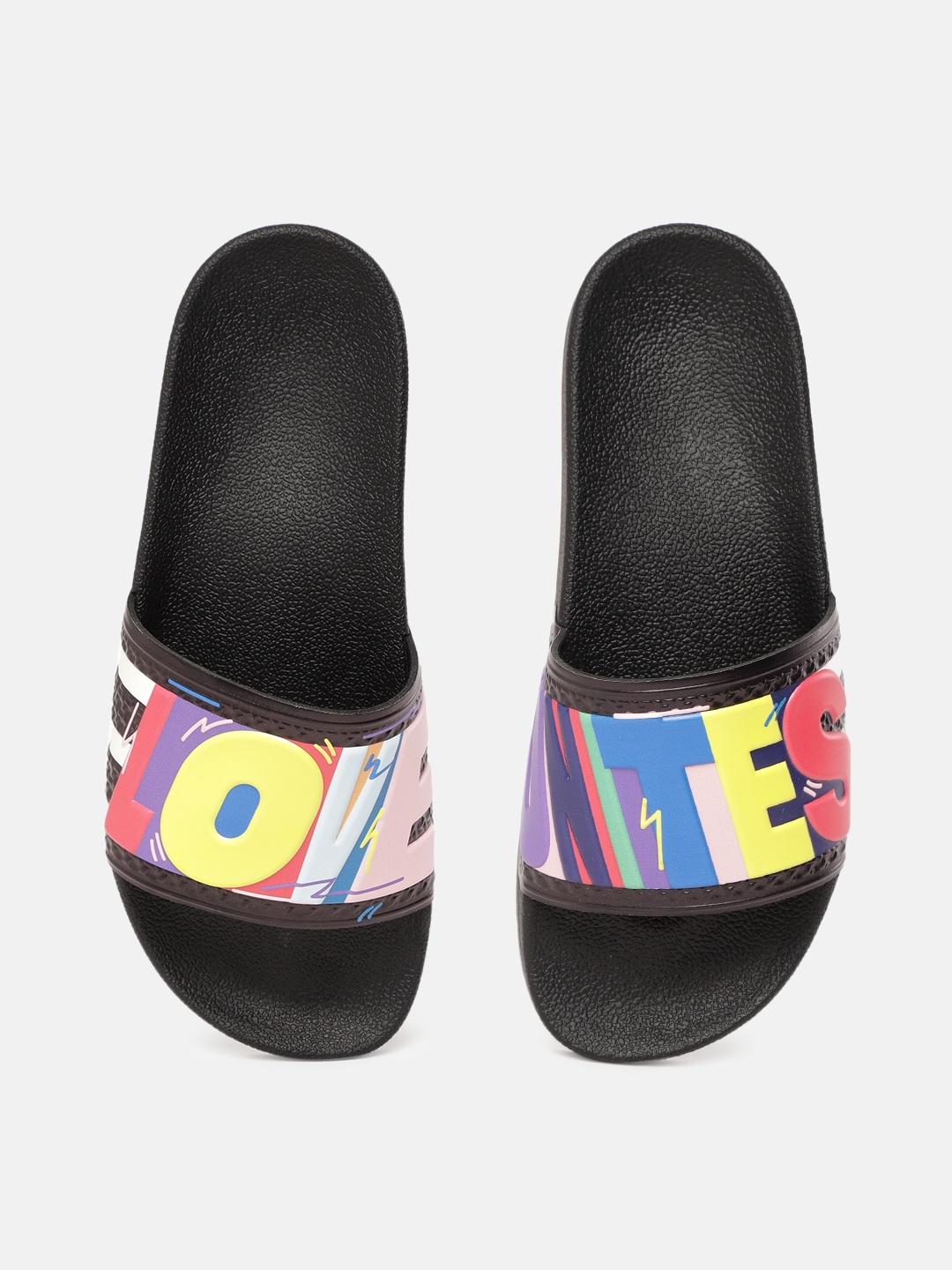 

ADIDAS Originals Unisex Yellow & Purple Typography Embossed Sliders