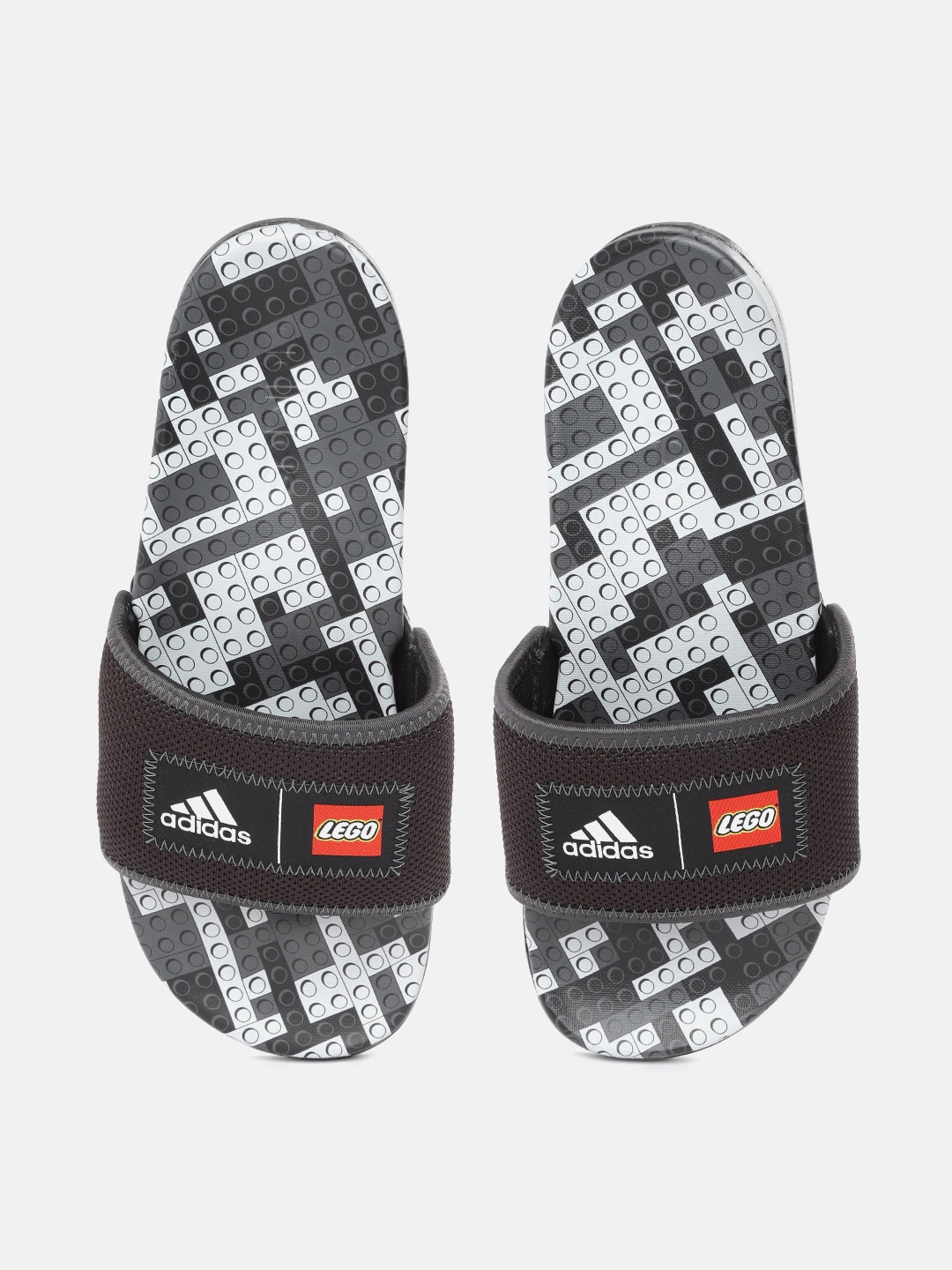 

ADIDAS Unisex Black & White Printed Adilette Comfort Sliders
