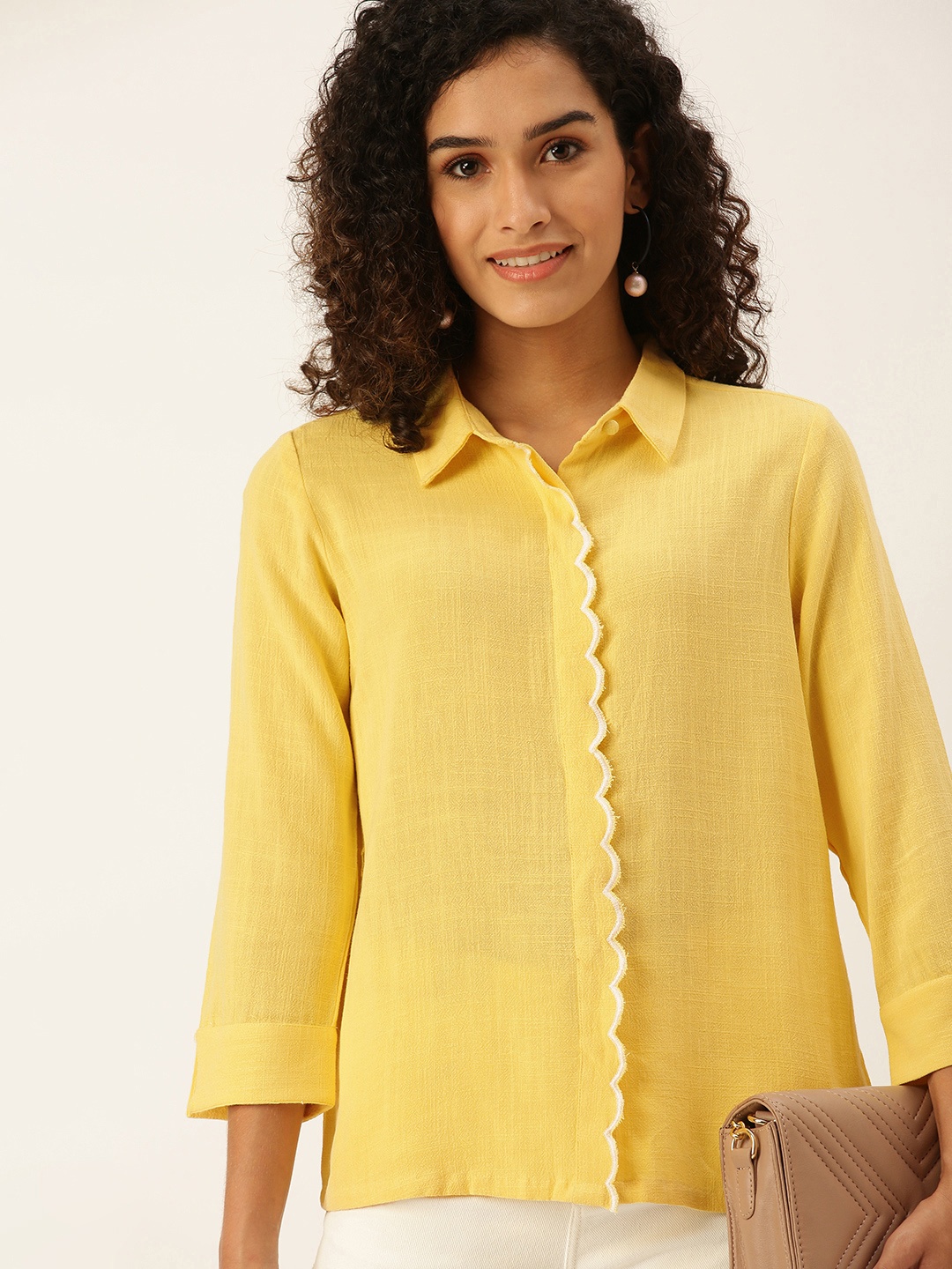 

AND Women Yellow Regular Top