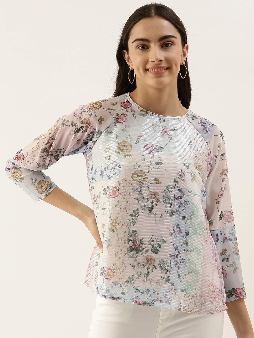 

AND Women Multicoloured Floral Print Top, Multi