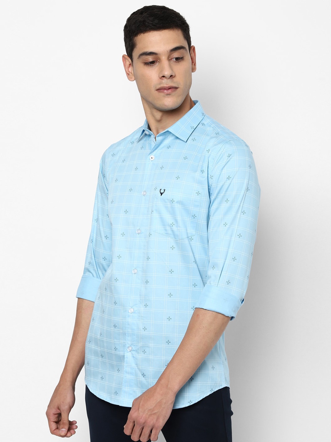 

Allen Solly Men Blue Slim Fit Printed Casual Shirt