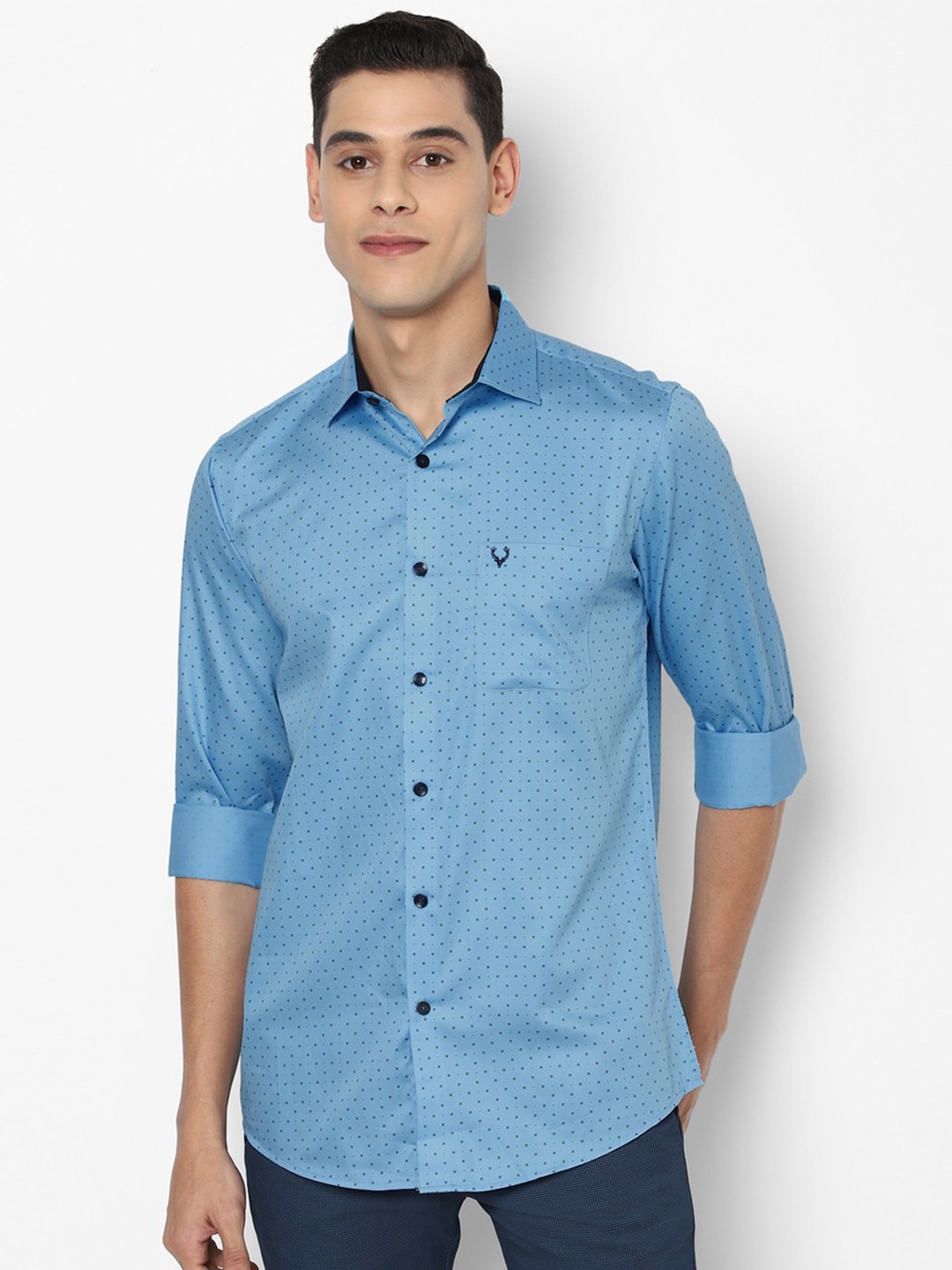 

Allen Solly Men Blue Slim Fit Printed Casual Shirt