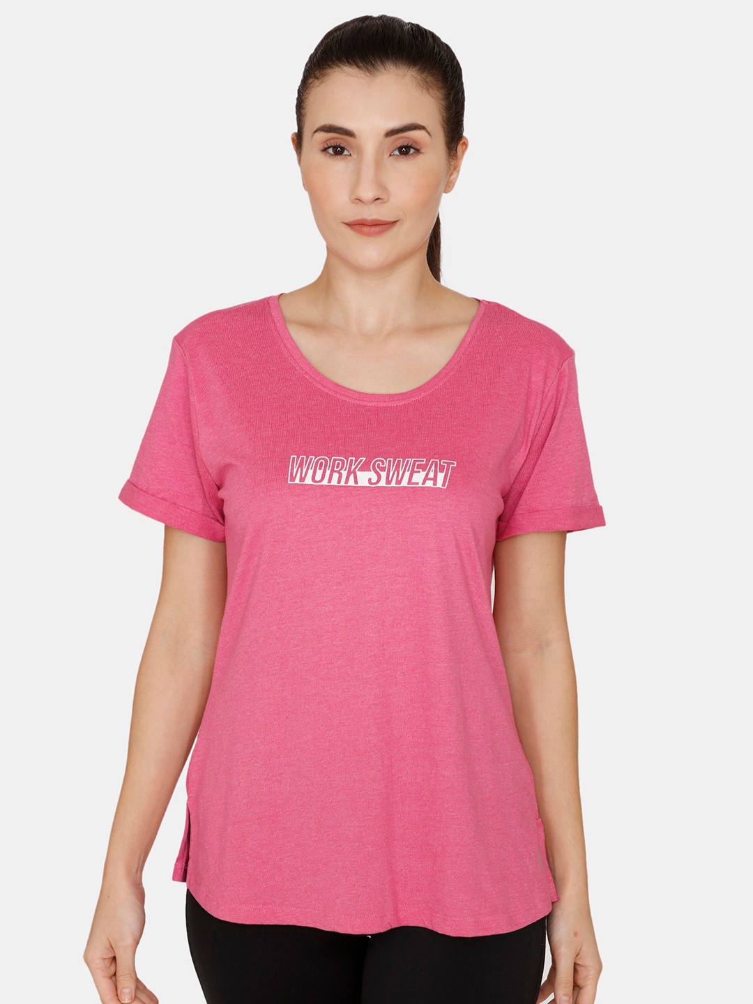 

Zelocity by Zivame Women Pink Typography Printed T-shirt