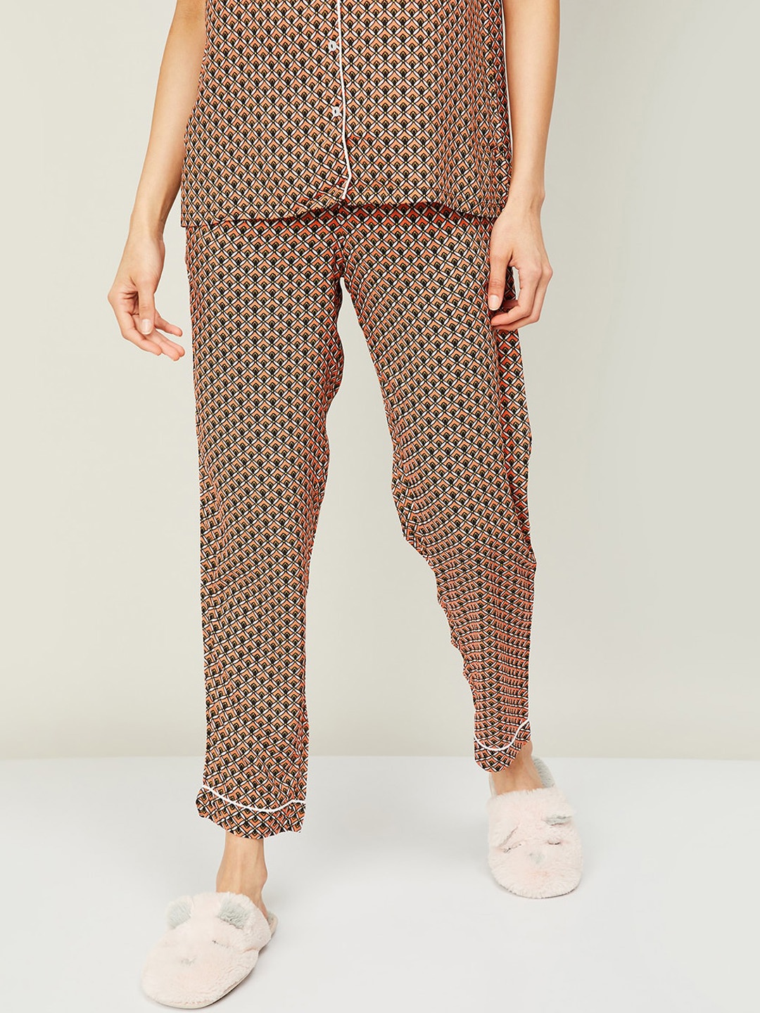 

Ginger By Lifestyle Woman Rust Printed Lounge Pants