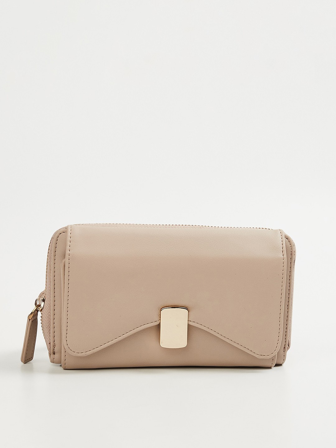 

Ginger by Lifestyle Beige Structured Sling Bag with Bow Detail