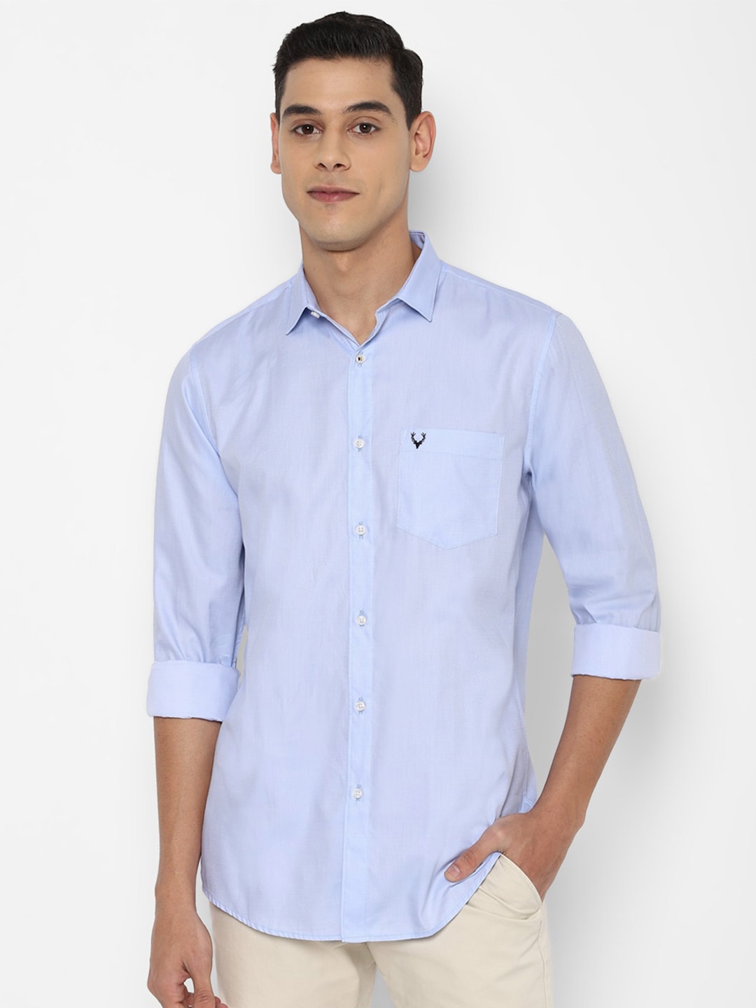 

Allen Solly Men Blue Slim Fit Pure Cotton Casual Shirt