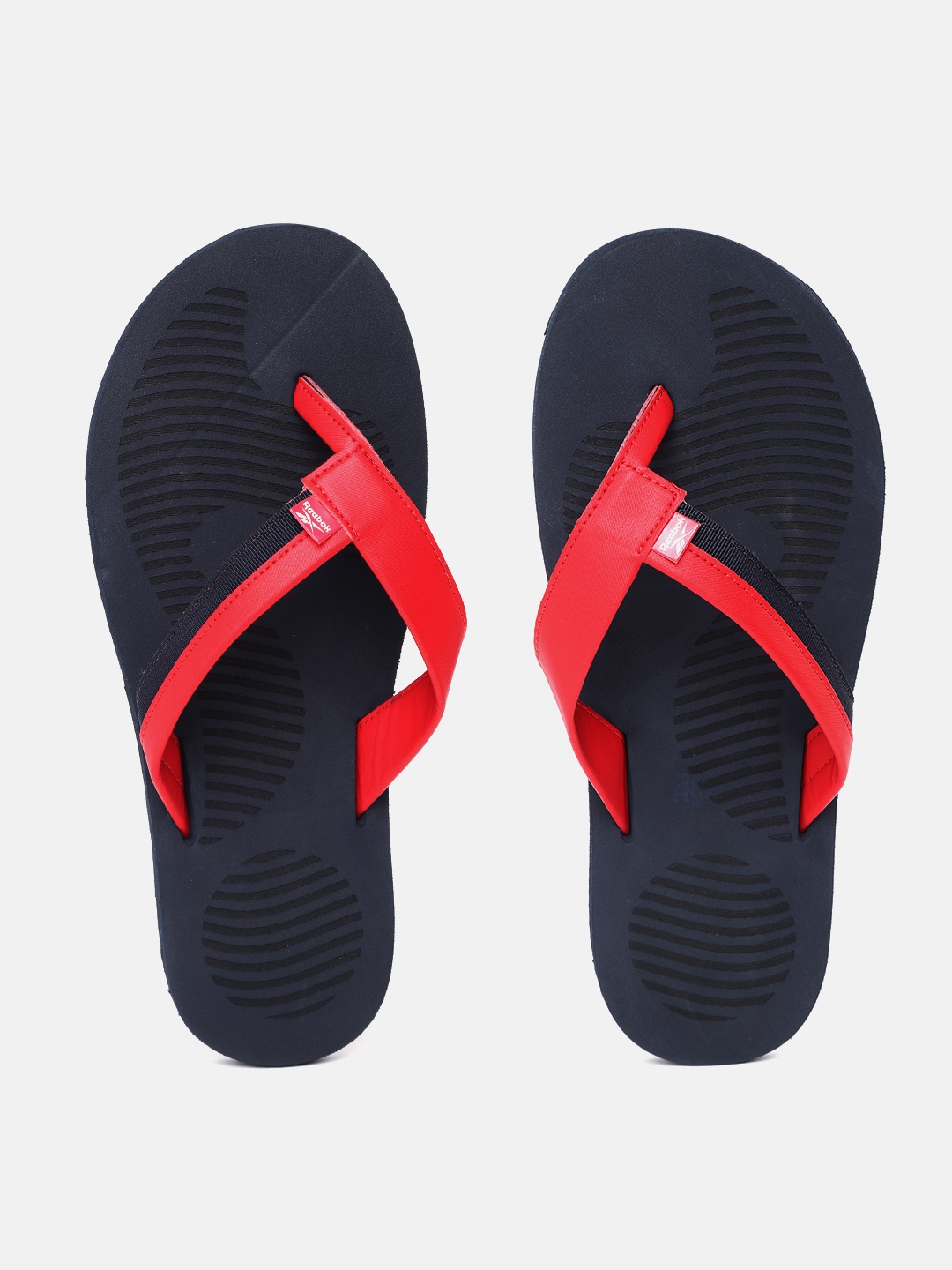 

Reebok Men Navy Blue & Red Self-Striped Laser Pro Thong Flip-Flops