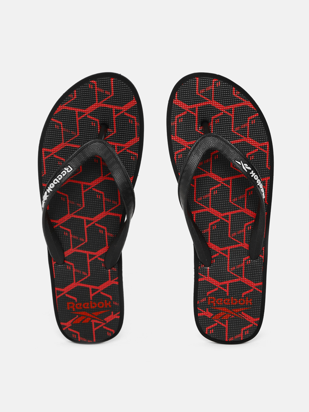

Reebok Men Black & Red Printed Thong Flip-Flops