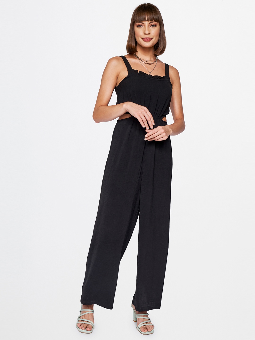 

AND Black Solid Basic Jumpsuit