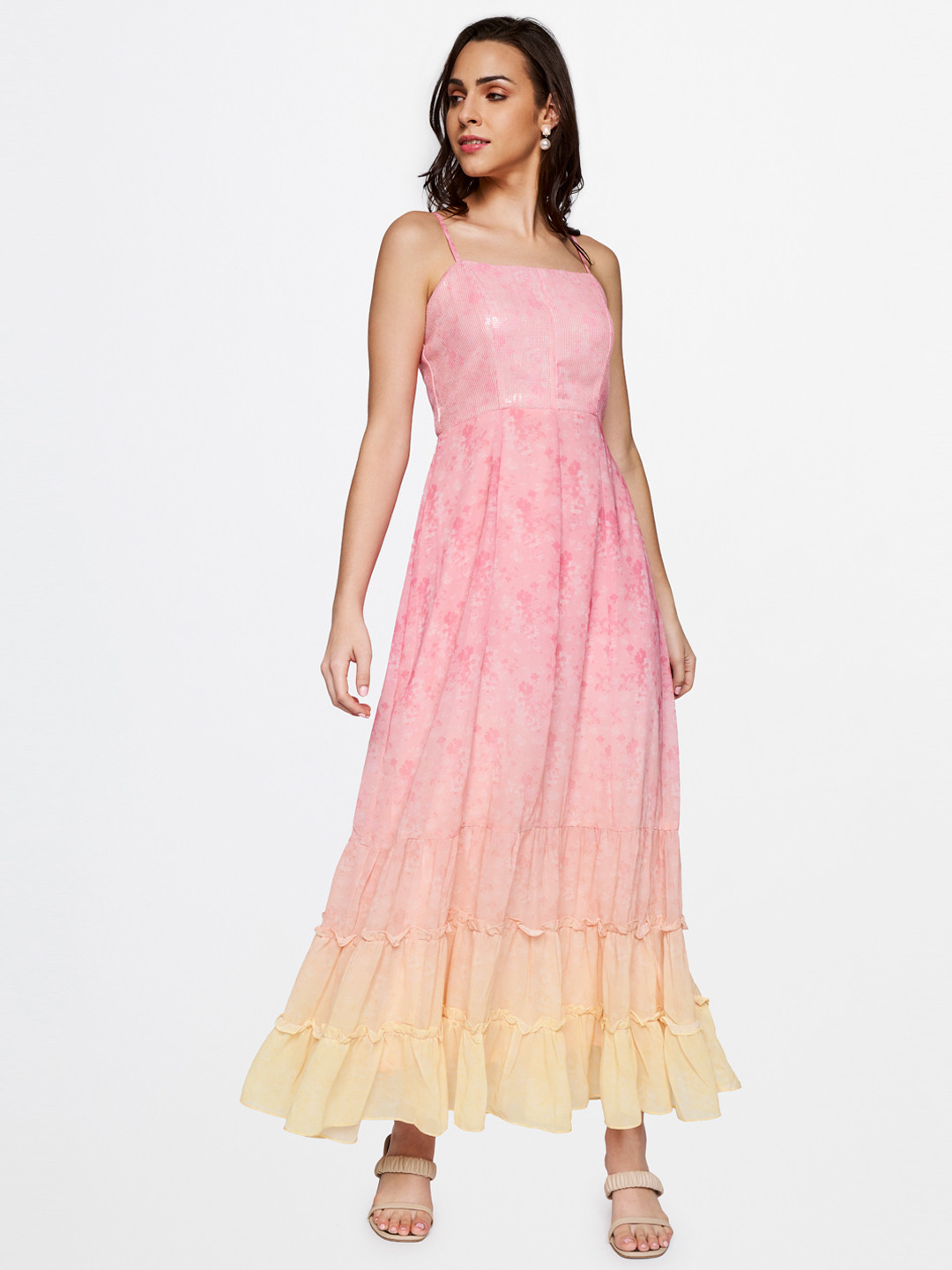 

AND Floral Print Maxi Dress, Pink