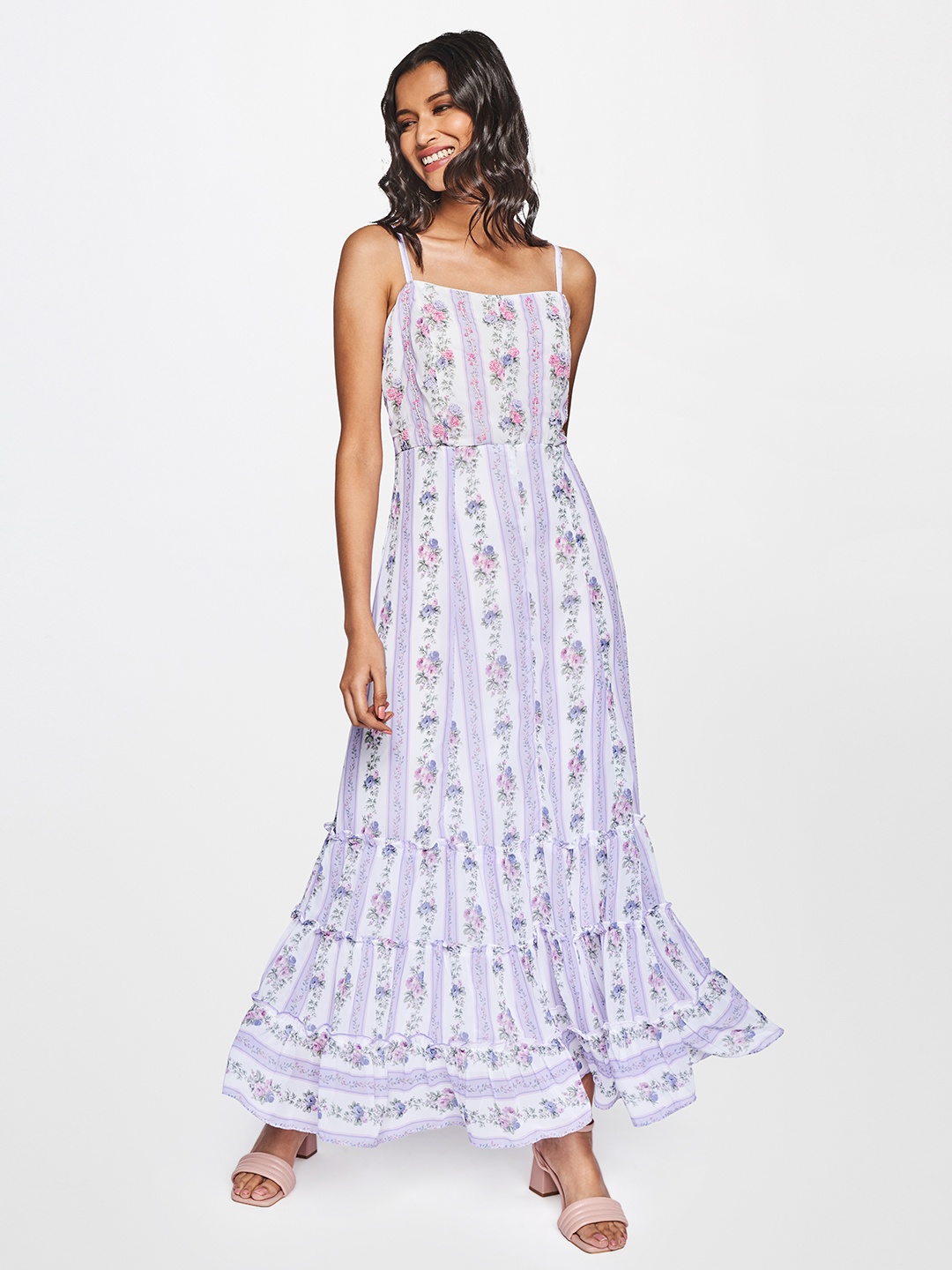 

AND White Floral Maxi Dress