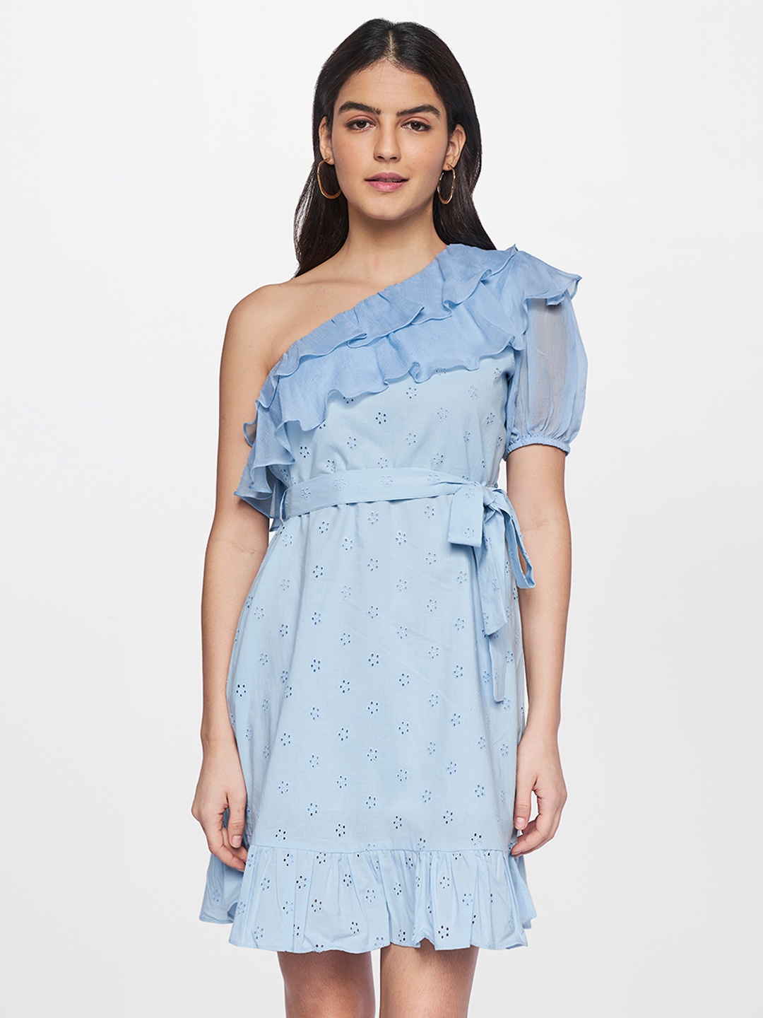 

AND Blue One Shoulder Dress