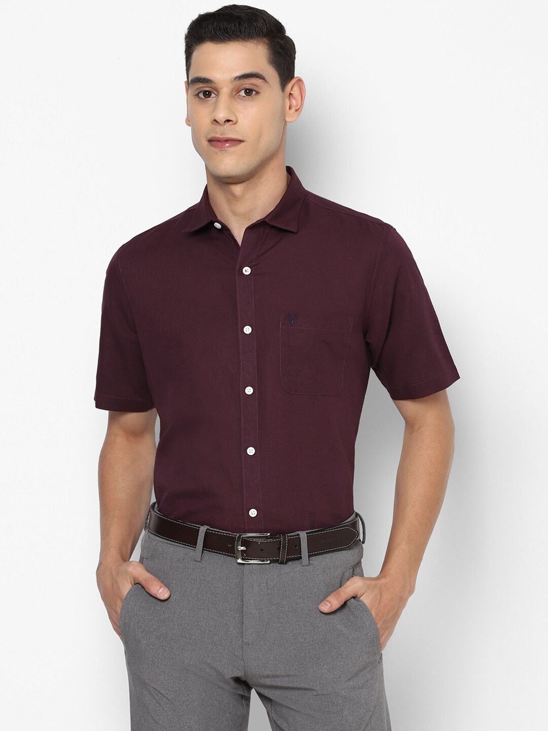 

Allen Solly Men Maroon Slim Fit Casual Shirt