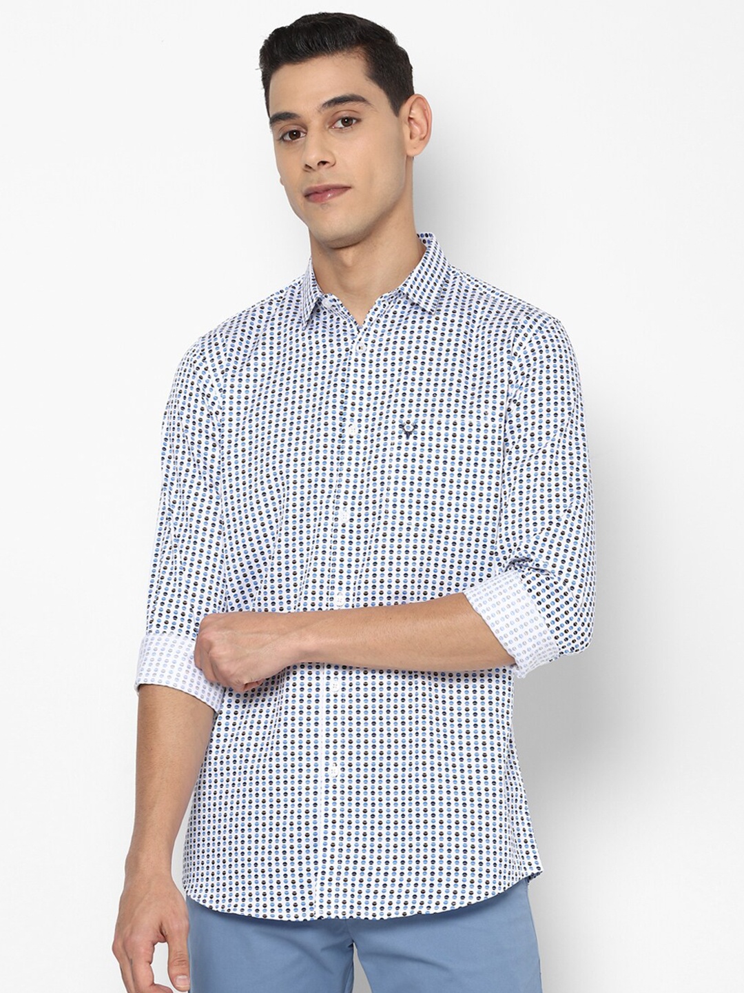

Allen Solly Men White Slim Fit Printed Casual Shirt