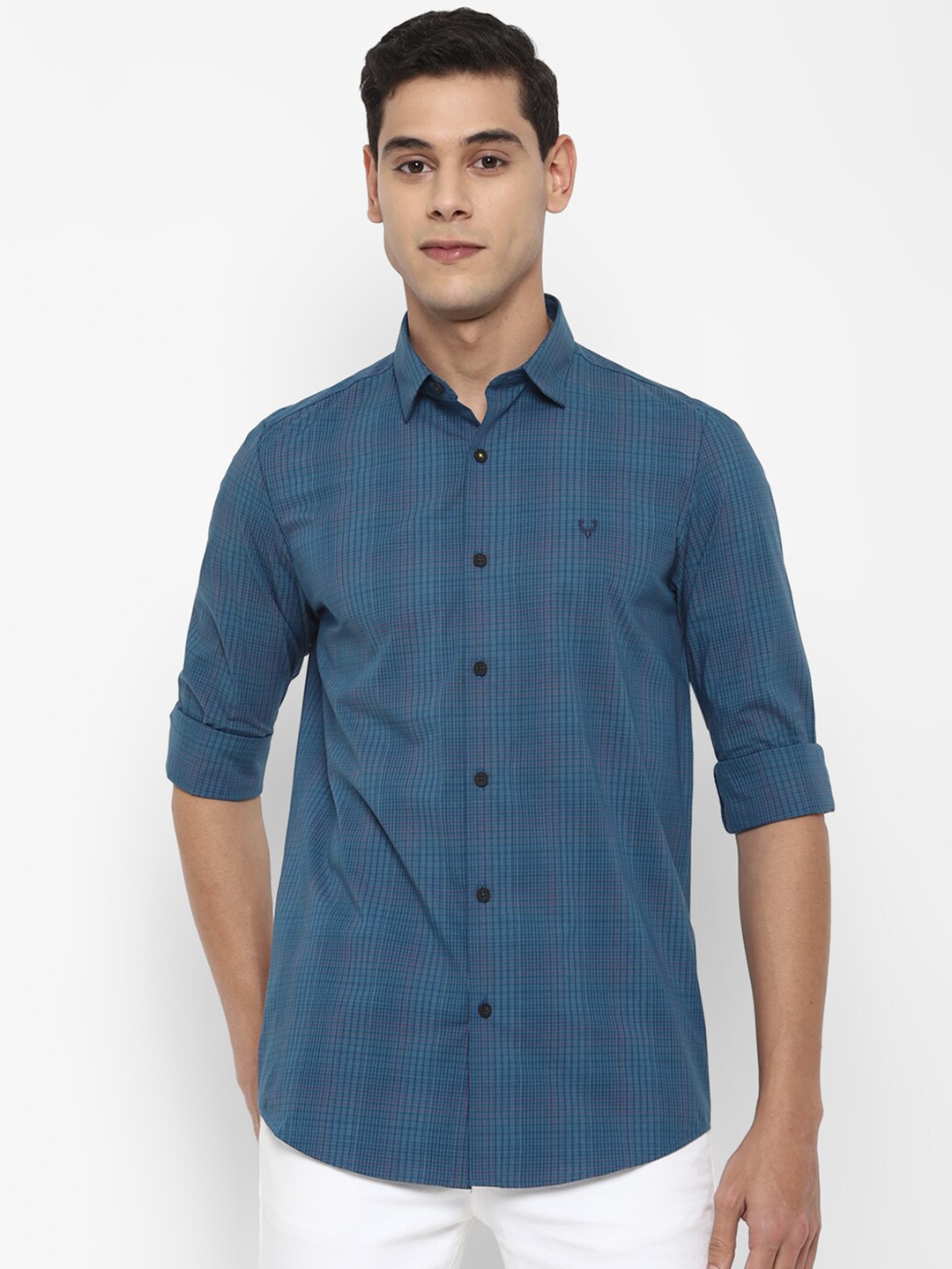 

Allen Solly Men Blue Slim Fit Checked Casual Shirt