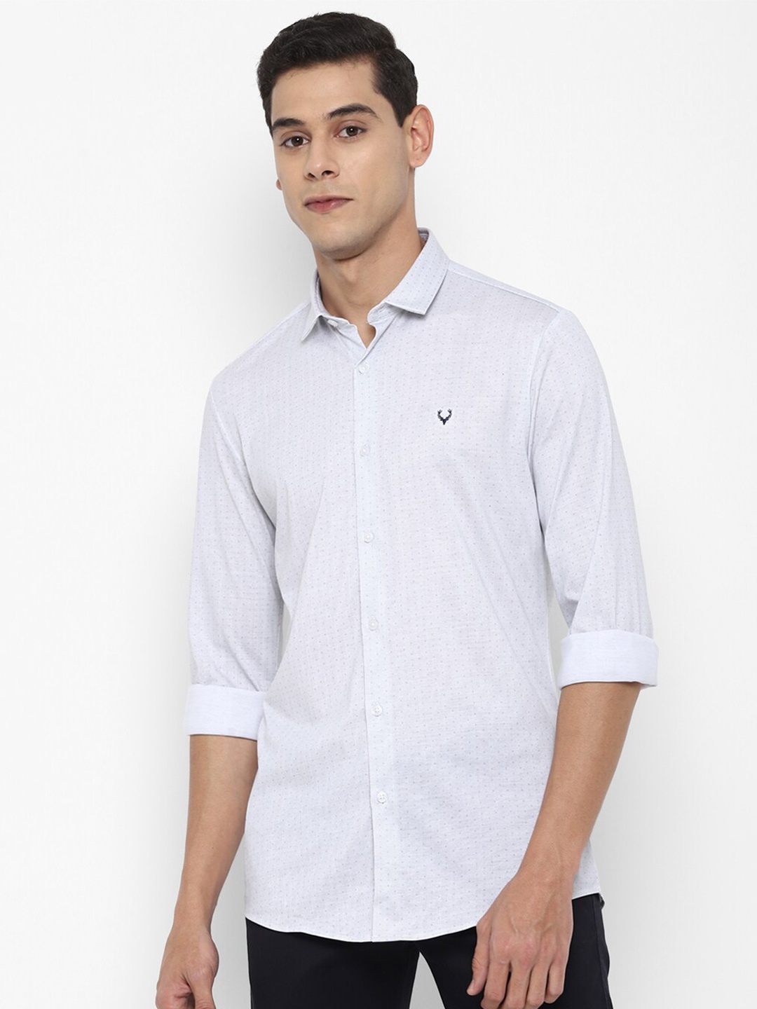 

Allen Solly Men Grey Slim Fit Printed Casual Shirt