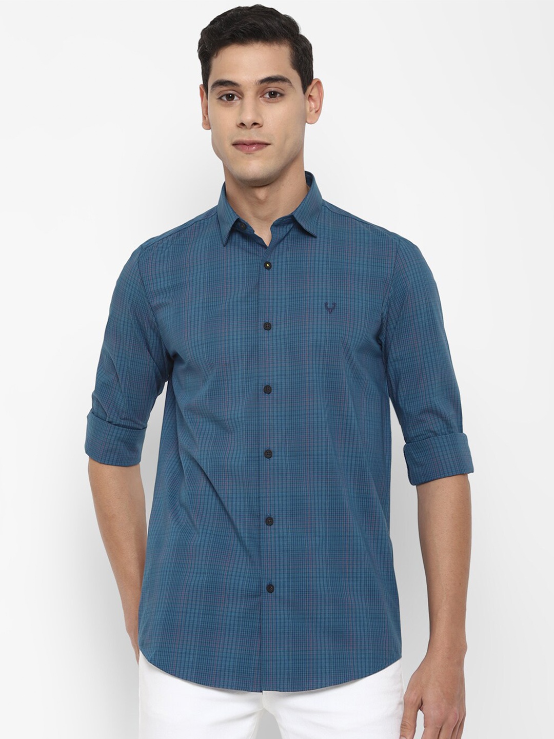 

Allen Solly Men Blue Slim Fit Checked Casual Shirt