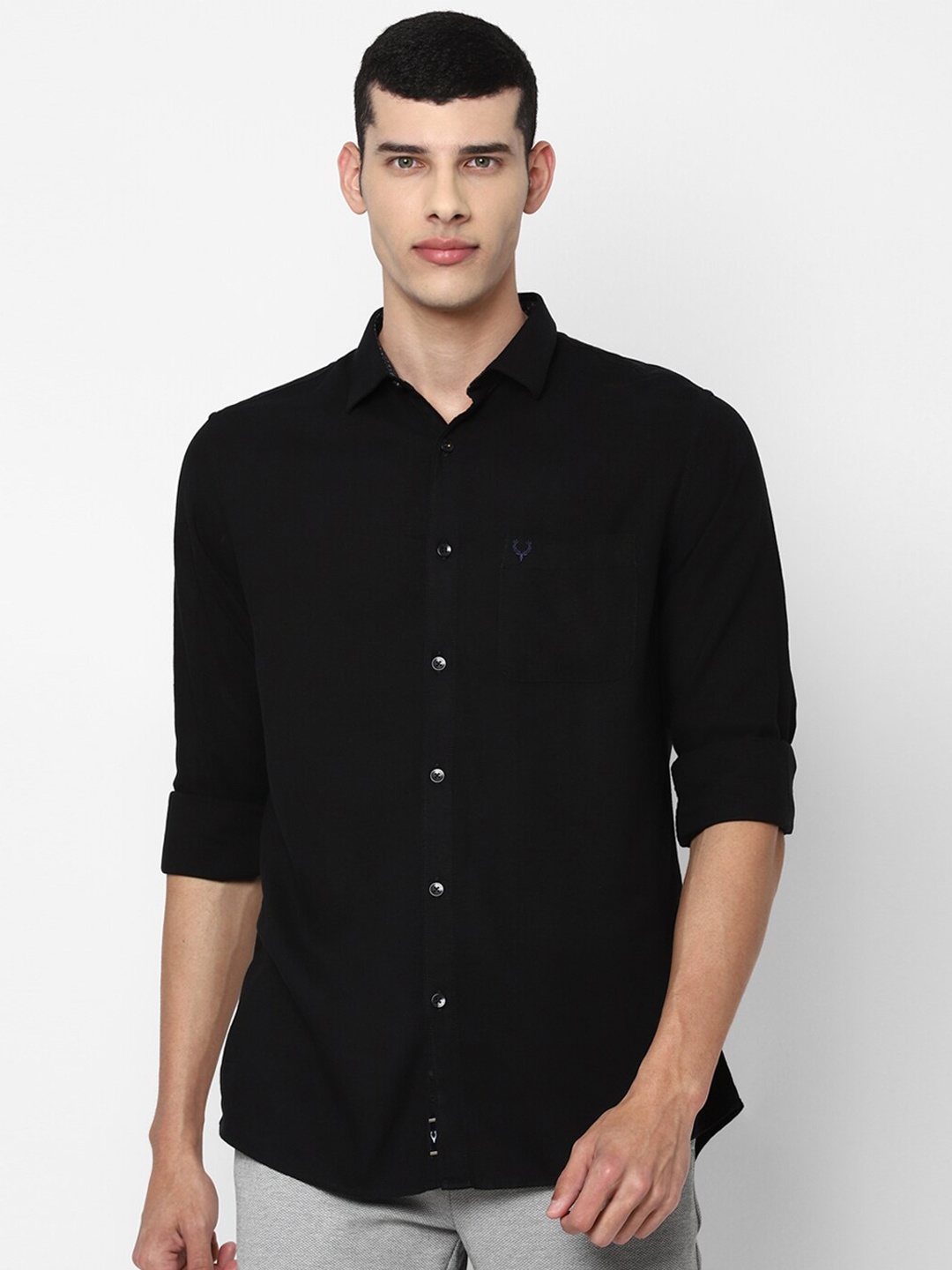 

Allen Solly Men Black Slim Fit Casual Shirt