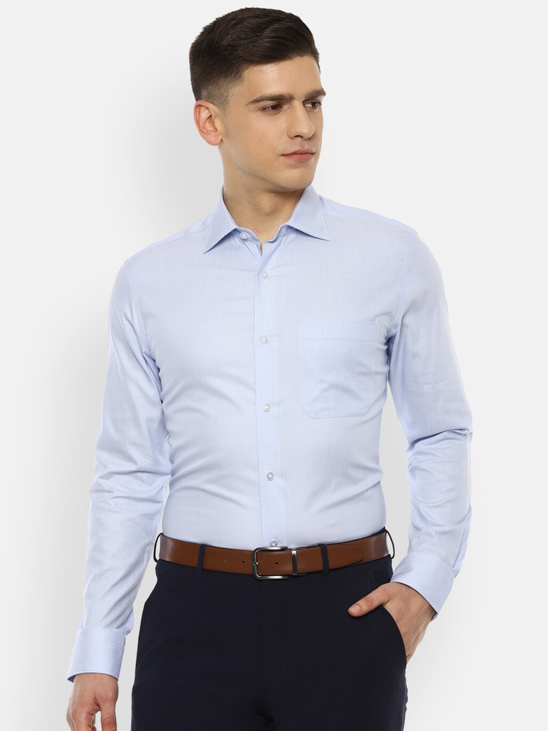

Louis Philippe Gods & Kings Men Blue Cotton Formal Shirt