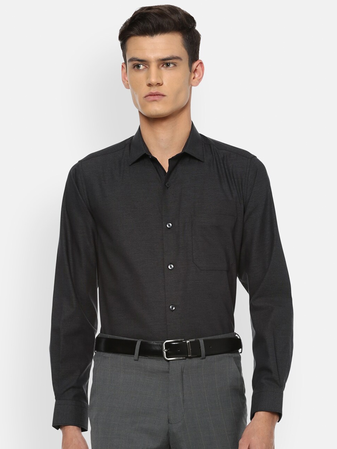 

Louis Philippe Men Black Slim Fit Formal Shirt