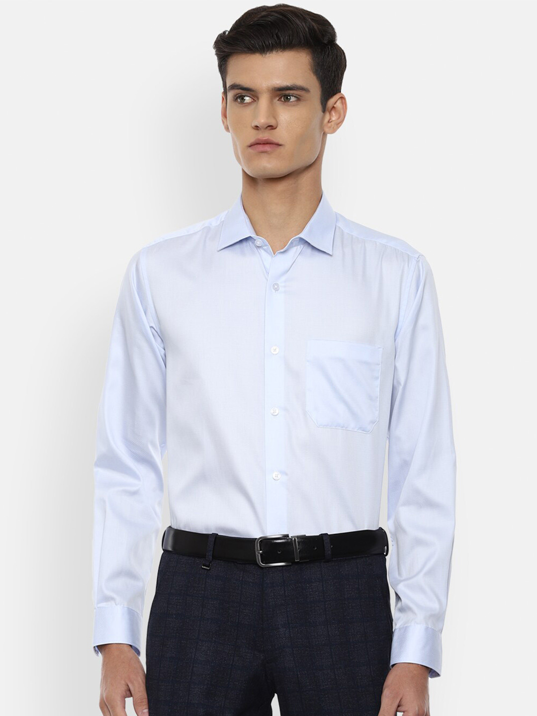 

Louis Philippe Men Blue Slim Fit Pure Cotton Formal Shirt