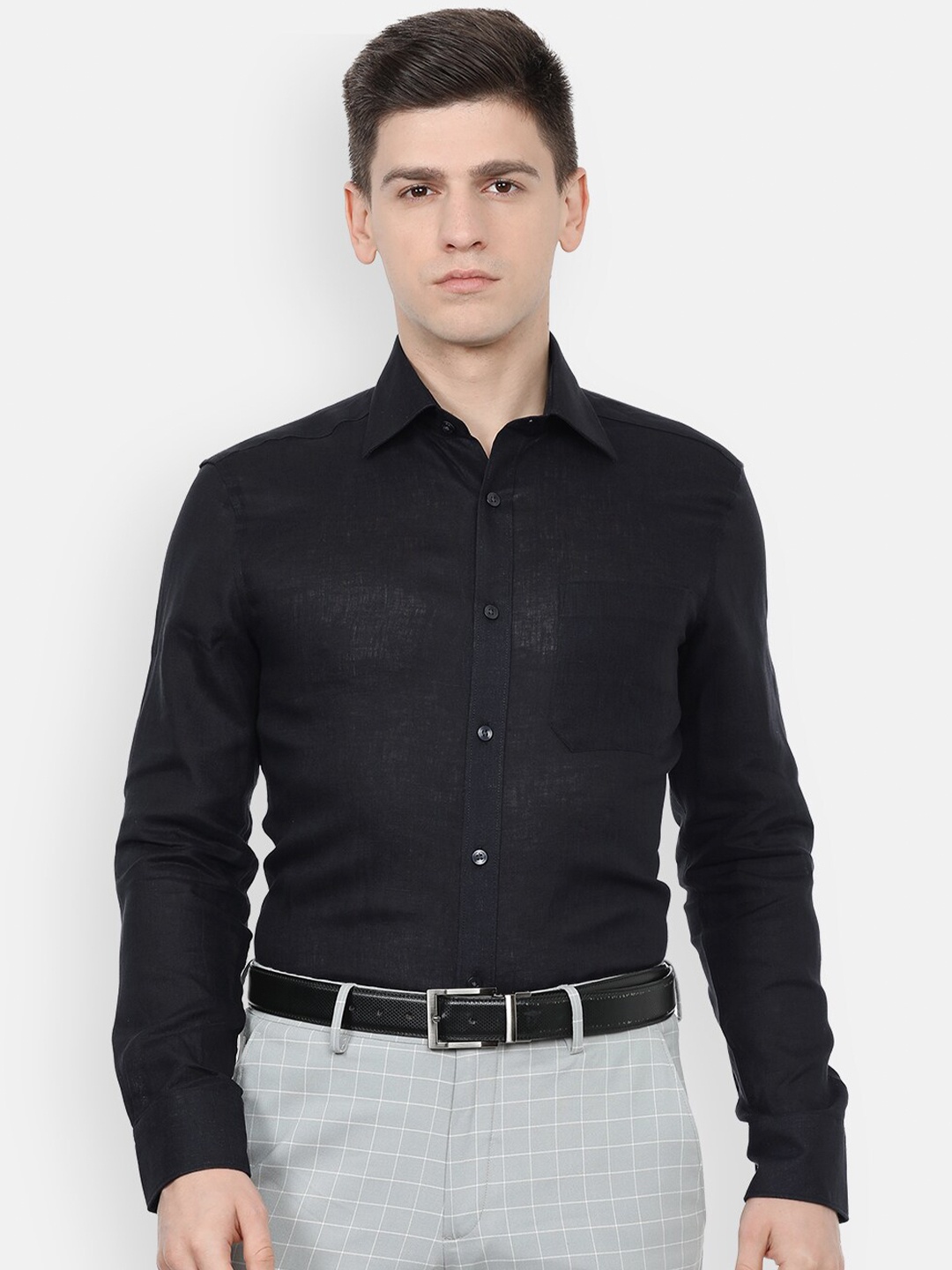 

Louis Philippe Men Black Formal Shirt