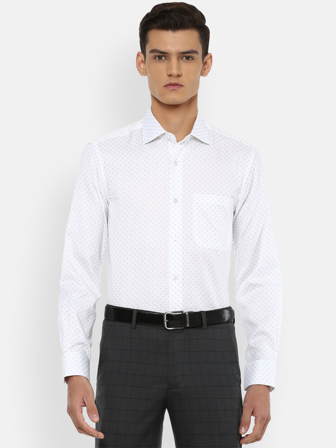 

Louis Philippe Gods & Kings Men White Printed Formal Shirt