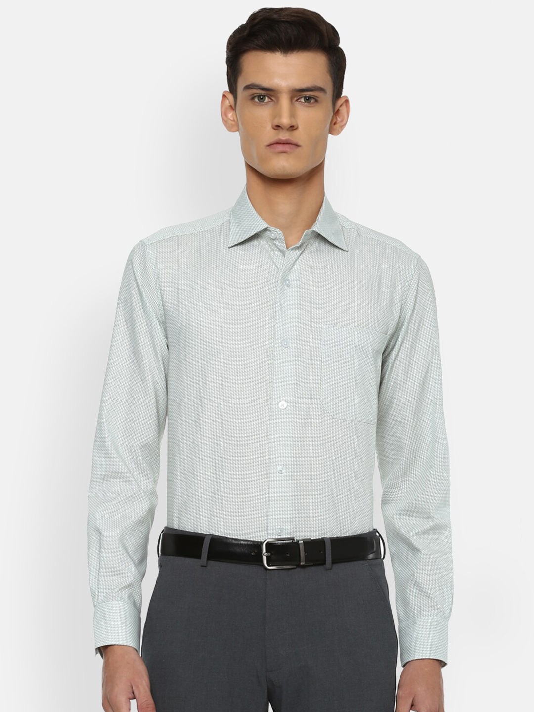 

Louis Philippe Men Green Formal Shirt