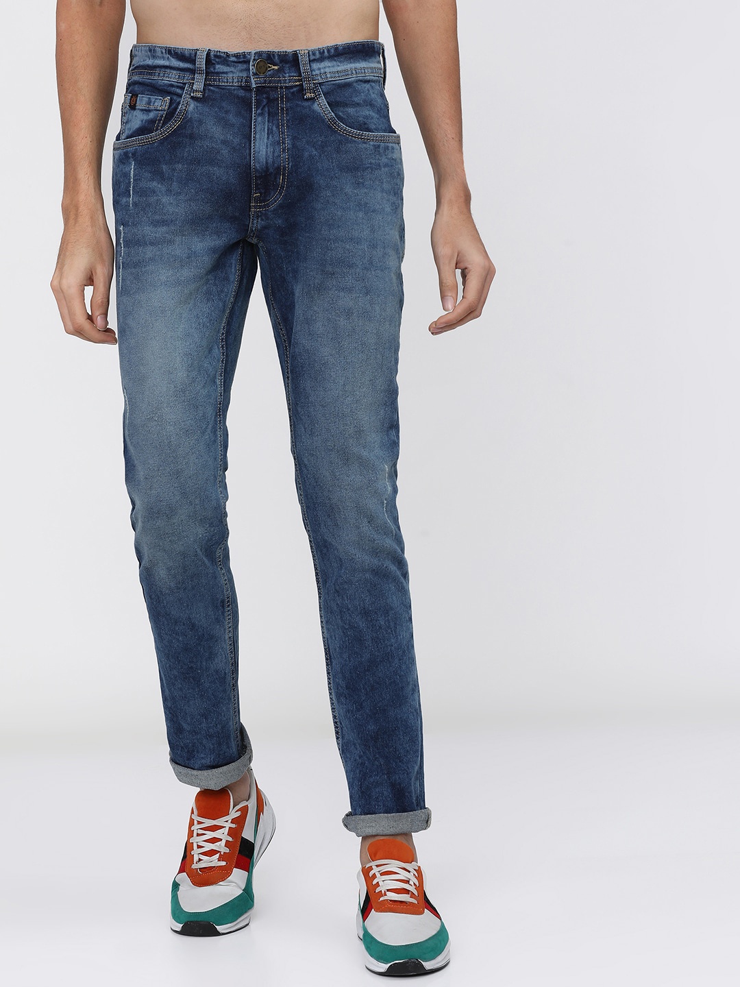 

LOCOMOTIVE Men Blue Slim Fit Heavy Fade Stretchable Jeans