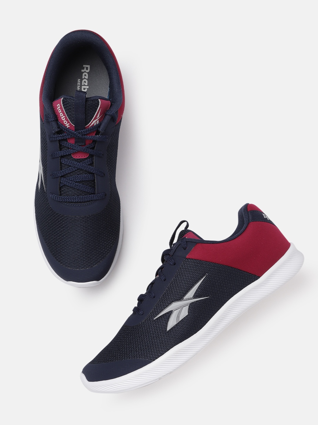

Reebok Women Navy Blue & Maroon Woven Design Damsel 2.0 Training Shoes