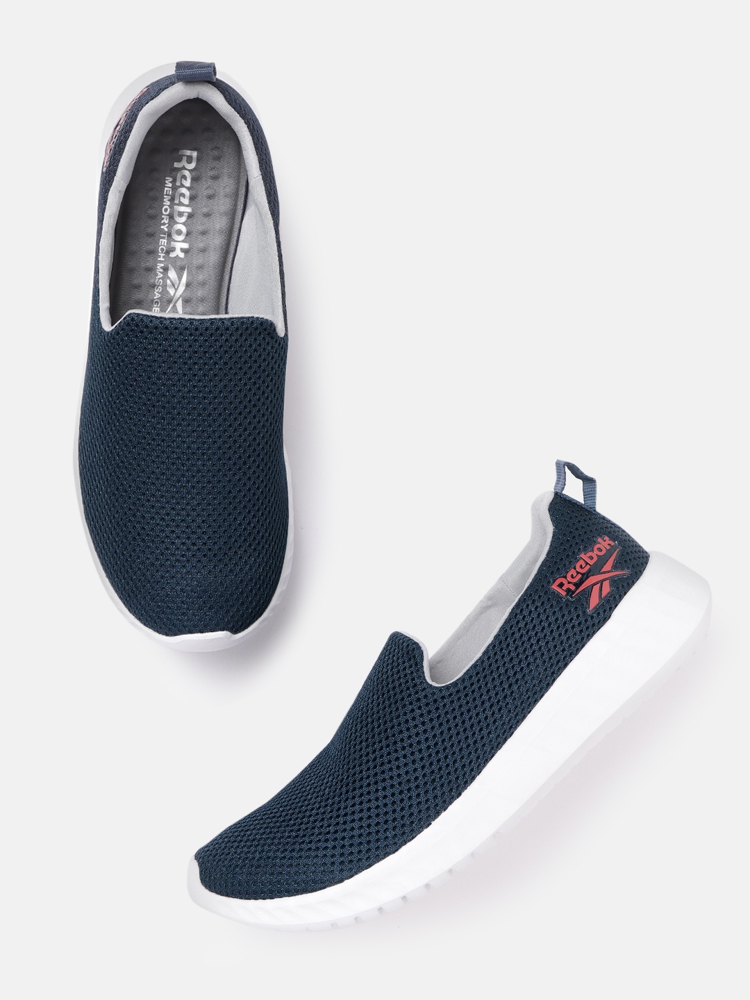 

Reebok Men Navy Blue Woven Design Walking Inbound Slip-Ons
