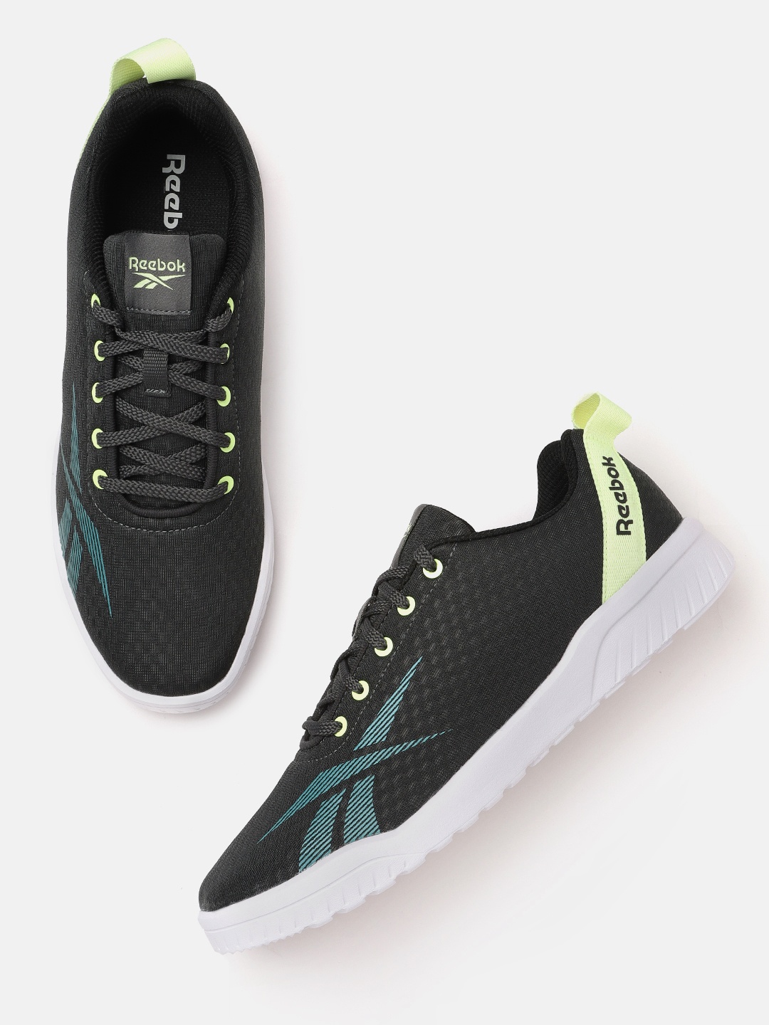 

Reebok Men Olive Green Self Checked Motion Pulse 2.0 Running Shoes