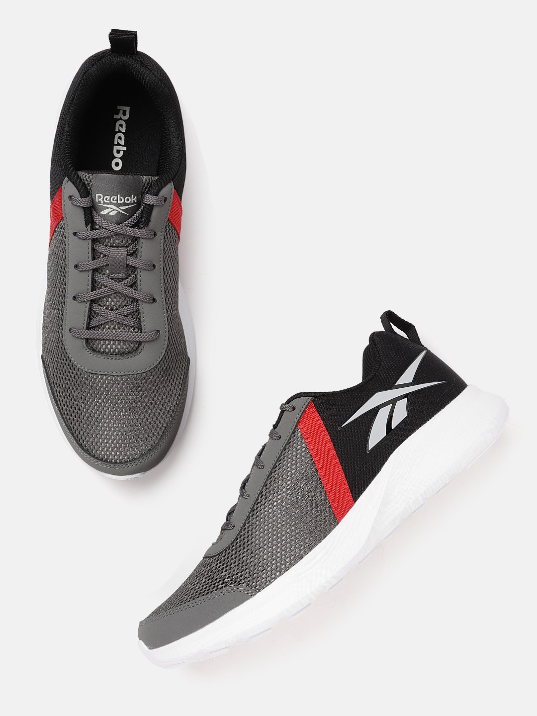 

Reebok Men Charcoal Grey & Black Colourblocked Edge Identity Running Shoes