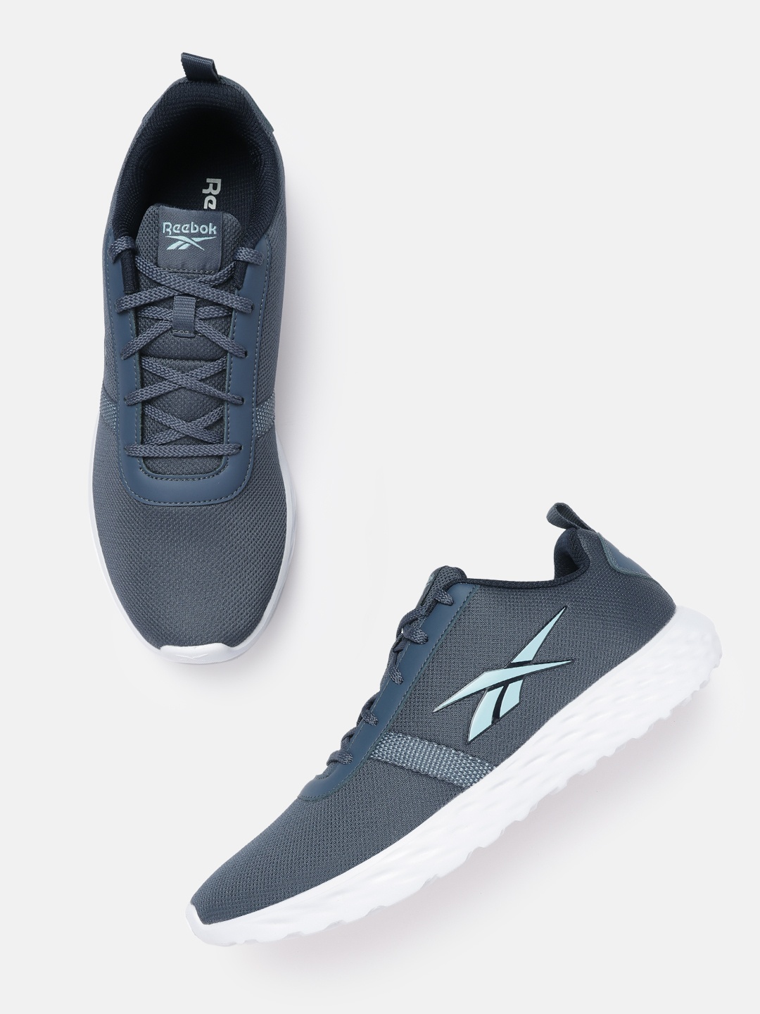 

Reebok Men Navy Blue Woven Design Energy Runner 2.0 Shoes