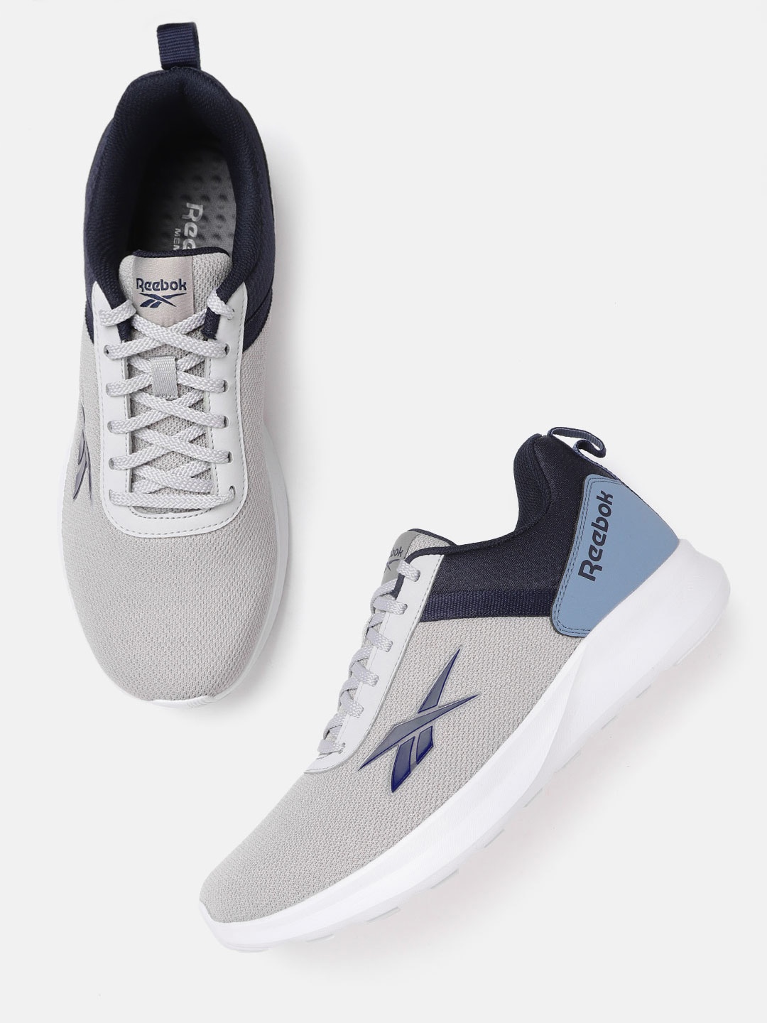 

Reebok Men Grey & Navy Blue Emergo Running Shoes