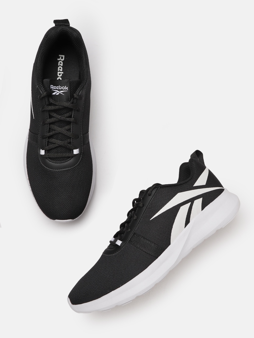 

Reebok Men Woven Design Troo Flight 2.0 Running Shoes, Black