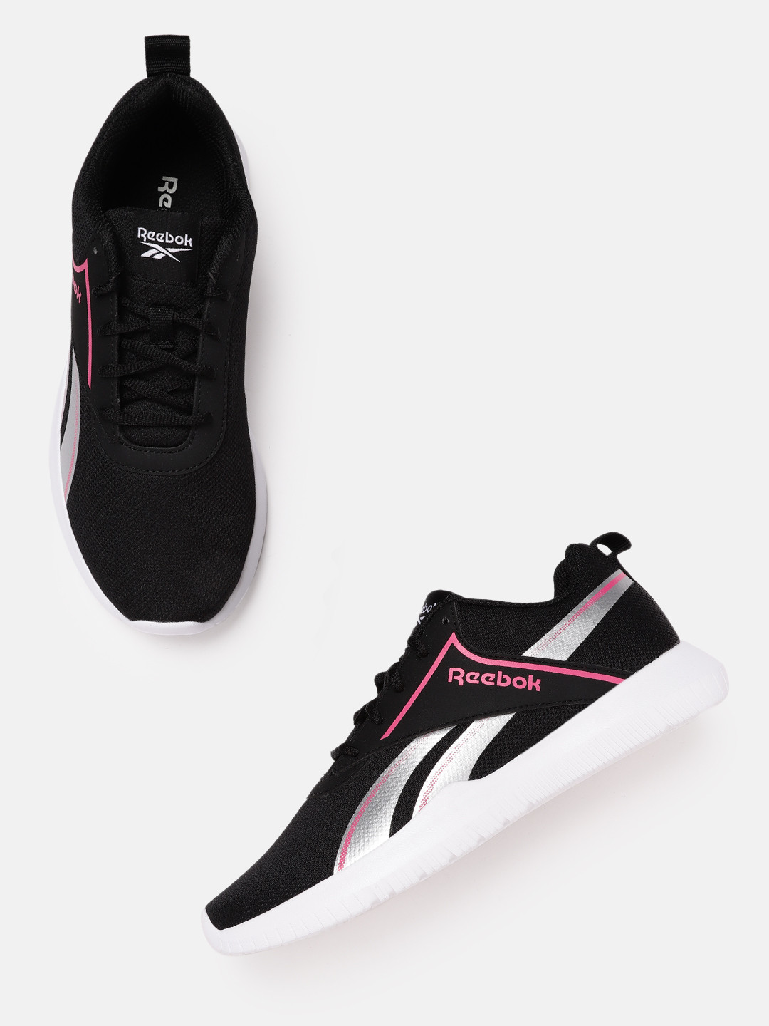 

Reebok Women Black & Pink Woven Design Austin 2.0 Running Shoes
